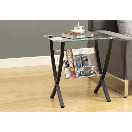 MONARCH SPECIALTIES Accent Table - Espresso Bentwood With Tempered Glass I 3021